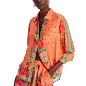 FARM Rio Vibrant Orange Fruit Garden Floral Pajama Set-NWOT